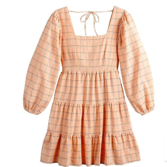 Vylette Women's Tiered Plaid Babydoll Dress - Picture 3 of 11